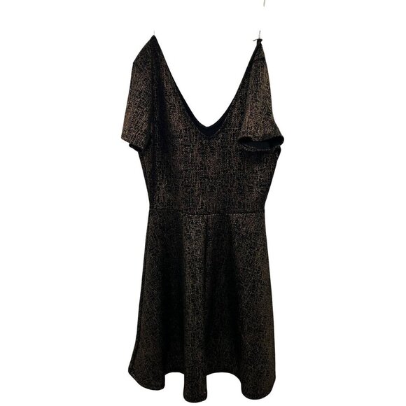 Rolla Coster Dresses & Skirts - Rolla Coster Women's Short Sleeve A-Line Dress Black/Gold Size Small Above Knee